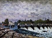 Alfred Sisley Molesey Weir-Morning oil